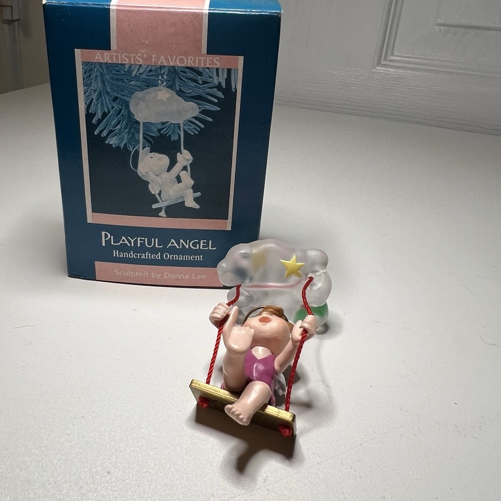 Hallmark Keepsake Ornament‎ Playful Angel 1989 Swinging Angel Vtg Christmas